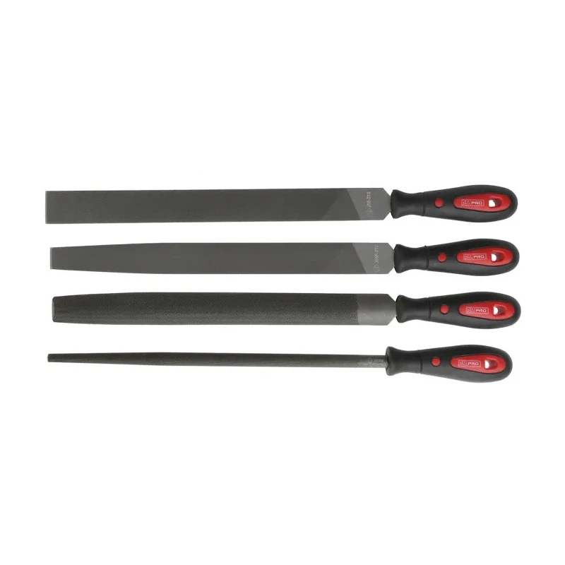 RS PRO 12 Inch 4 Piece Second Cut Engineers File Set with Ergonomic Handles 146-7308