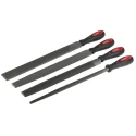 RS PRO 12 Inch 4 Piece Second Cut Engineers File Set with Ergonomic Handles 146-7308