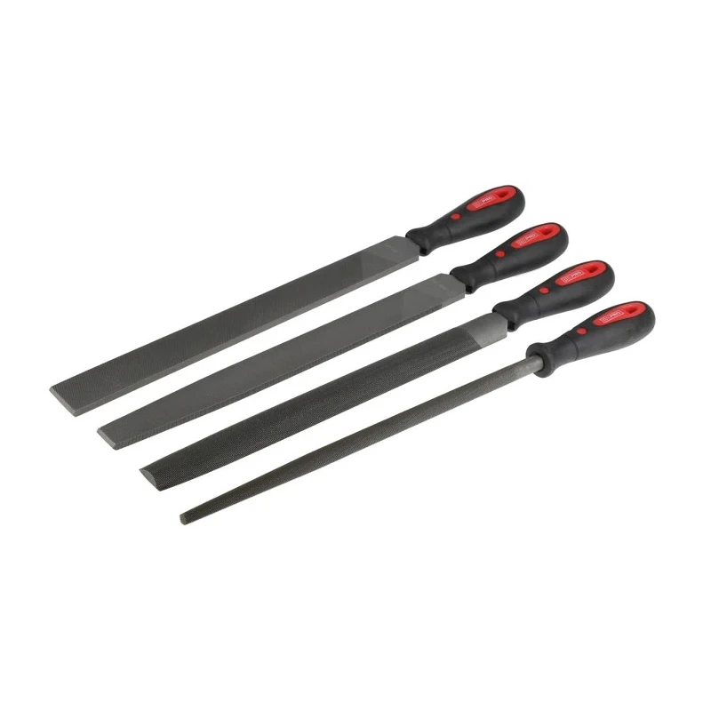 RS PRO 12 Inch 4 Piece Second Cut Engineers File Set with Ergonomic Handles 146-7308