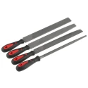 RS PRO 12 Inch 4 Piece Second Cut Engineers File Set with Ergonomic Handles 146-7308