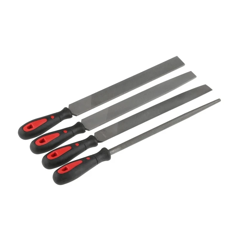 RS PRO 12 Inch 4 Piece Second Cut Engineers File Set with Ergonomic Handles 146-7308