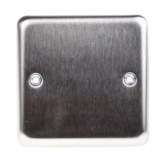 MK Electric White Stainless Steel 1 Gang Blanking Plate K3330BSS