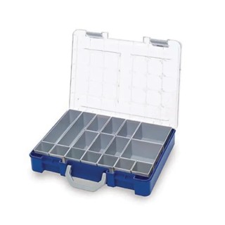 RS PRO Plastic Transit Case with Lockable Lid, Dividers, Blue, Internal 378x108x63 mm 178-3347