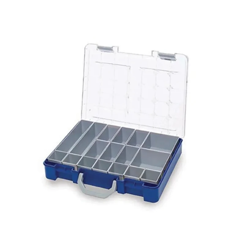 RS PRO Plastic Transit Case with Lockable Lid, Dividers, Blue, Internal 378x108x63 mm 178-3347
