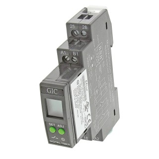 GIC Series DIN Rail Multifunction Timer Relay, 1-Contact, 240 V dc, 24 V/240 V ac, 0.1 s to 999 h V0DDT
