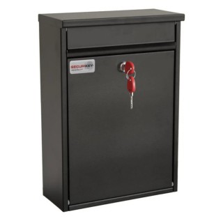 Securikey Black Galvanised Steel Mailbox 365 mm x 250 mm x 110 mm BSPB-FRONT250-RK