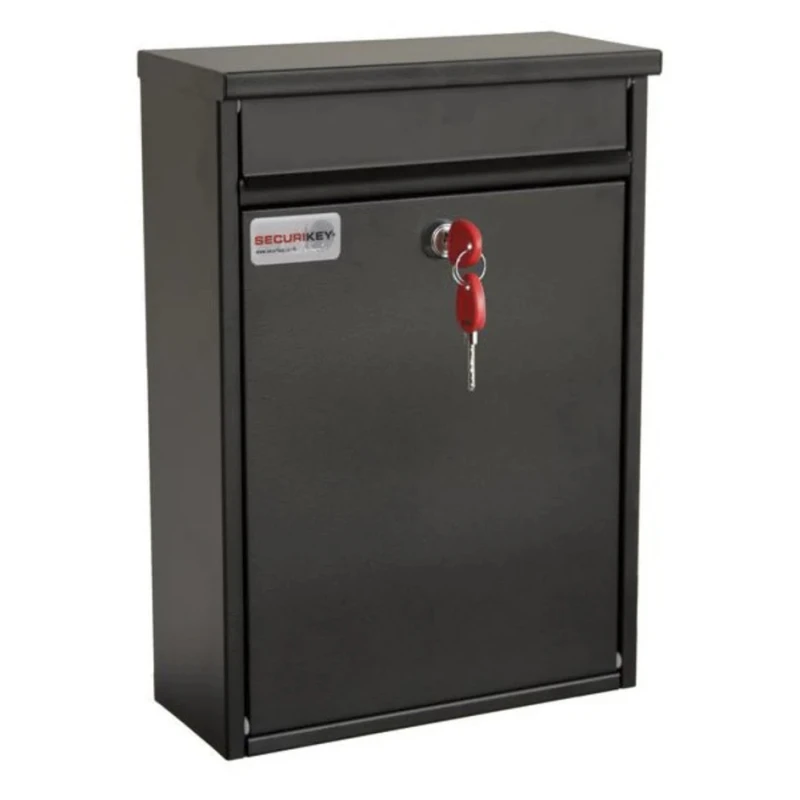 Securikey Black Galvanised Steel Mailbox 365 mm x 250 mm x 110 mm BSPB-FRONT250-RK