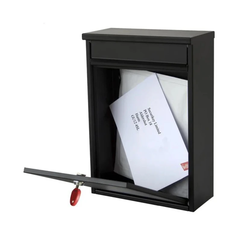 Securikey Black Galvanised Steel Mailbox 365 mm x 250 mm x 110 mm BSPB-FRONT250-RK