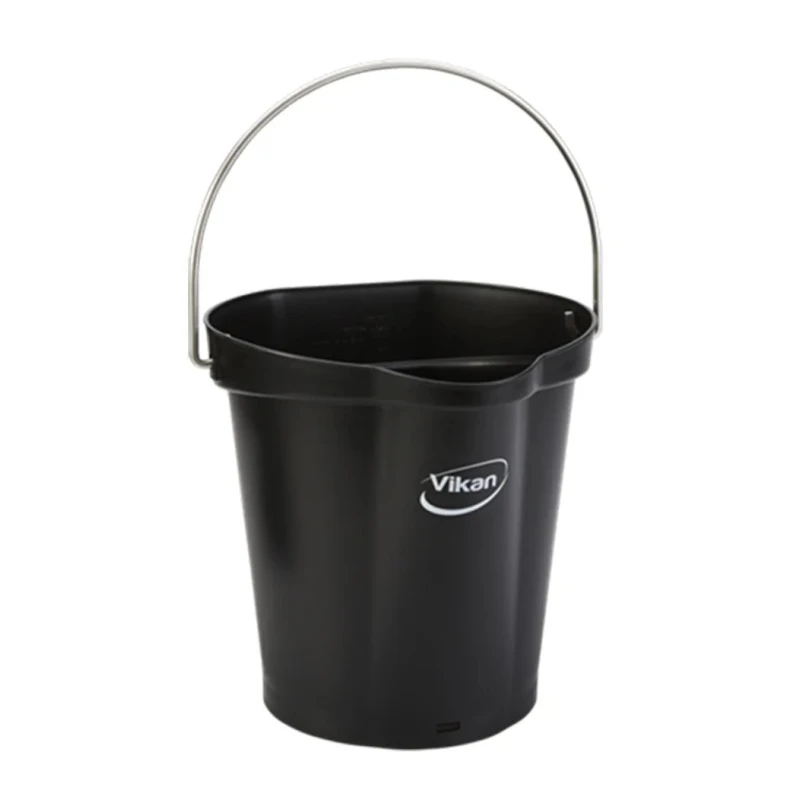 Vikan Durable 6L Plastic Round Bucket with Handle 260mm Length 270mm Width 258mm Height 56889