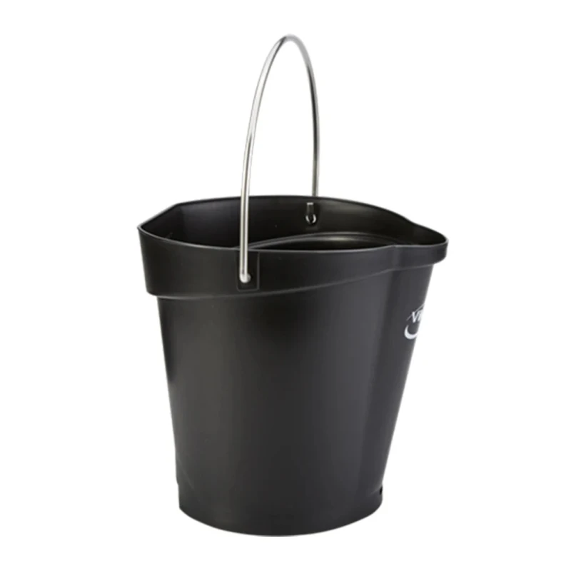 Vikan Durable 6L Plastic Round Bucket with Handle 260mm Length 270mm Width 258mm Height 56889