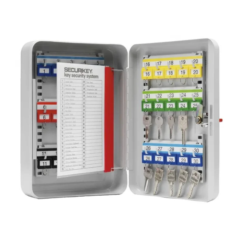 Securikey Steel Wall-Mount Key Cabinet 30 Hook Capacity Grey KC030ZECLIP54