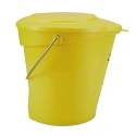 Vikan 12L Plastic Yellow Bucket Lid Hygienic Spill-Resistant with Clip System 56876