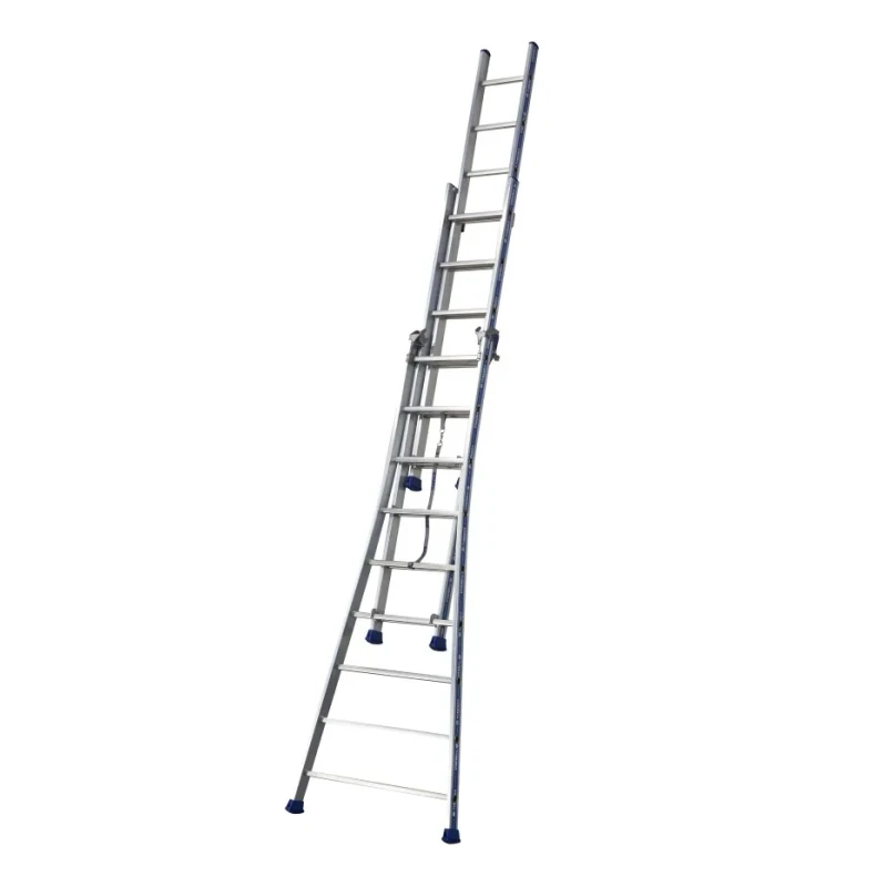 TUBESCA Aluminium 3-Section Aluminium Ladder Closed Height 3.49m Extended Height 6.01m Load Capacity 150kg Model 02443609