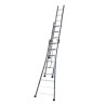 TUBESCA Aluminium 3-Section Aluminium Ladder Closed Height 3.49m Extended Height 6.01m Load Capacity 150kg Model 02443609