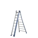 TUBESCA Aluminium 3-Section Aluminium Ladder Closed Height 3.49m Extended Height 6.01m Load Capacity 150kg Model 02443609