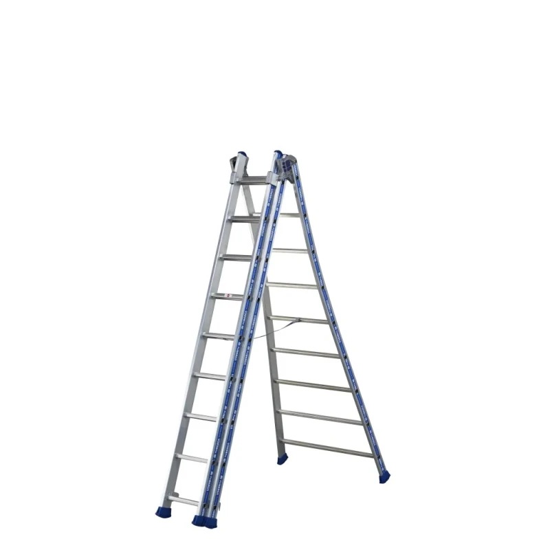 TUBESCA Aluminium 3-Section Aluminium Ladder Closed Height 3.49m Extended Height 6.01m Load Capacity 150kg Model 02443609