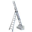 TUBESCA Aluminium 3-Section Aluminium Ladder Closed Height 3.49m Extended Height 6.01m Load Capacity 150kg Model 02443609