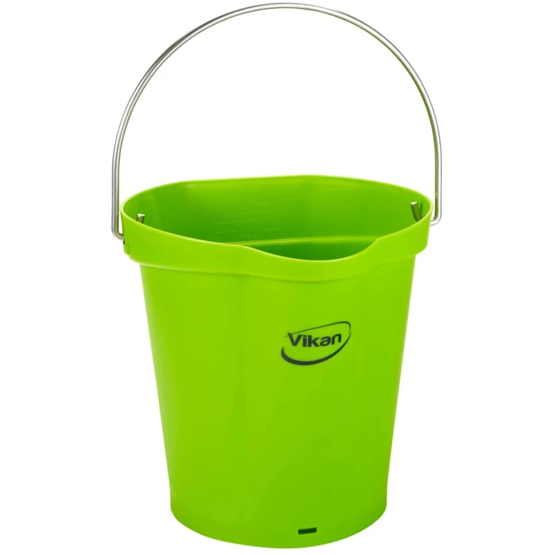 Vikan 6L Plastic Lime Round Bucket with Handle 260mm Length 270mm Width 568877