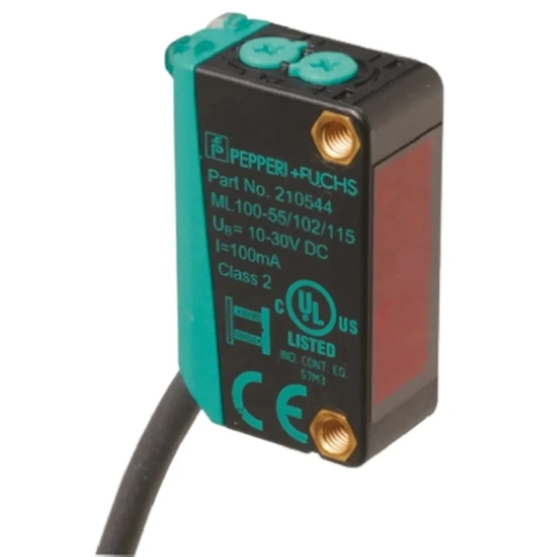 Pepperl + Fuchs Retroreflective Photoelectric Sensor, Block Style, 5 m Detection Range, NPN Output, IP67, ML100-55/102/115