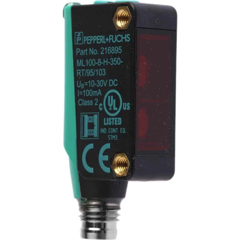 Pepperl + Fuchs Diffuse Photoelectric Sensor Block, 5 mm to 350 mm Detection Range, PNP Output ML100-8-H-350-RT/95/103