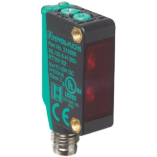 Pepperl + Fuchs Diffuse Photoelectric Sensor Block Sensor 5 mm to 350 mm Detection Range NPN Output ML100-8-H-350-RT/95/102