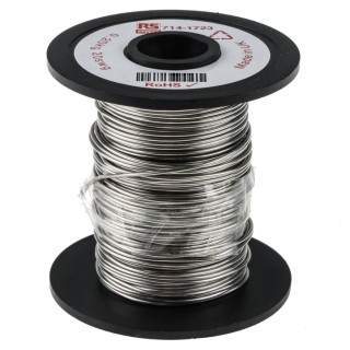 RS PRO Silver Hook Up Wire Test Lead Cable Nickel Chrome Conductor 36 m 0.91 mm OD 1150°C 714-1723