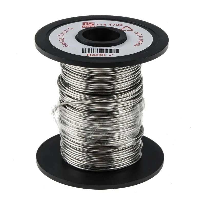 RS PRO Silver Hook Up Wire Test Lead Cable Nickel Chrome Conductor 36 m 0.91 mm OD 1150°C 714-1723