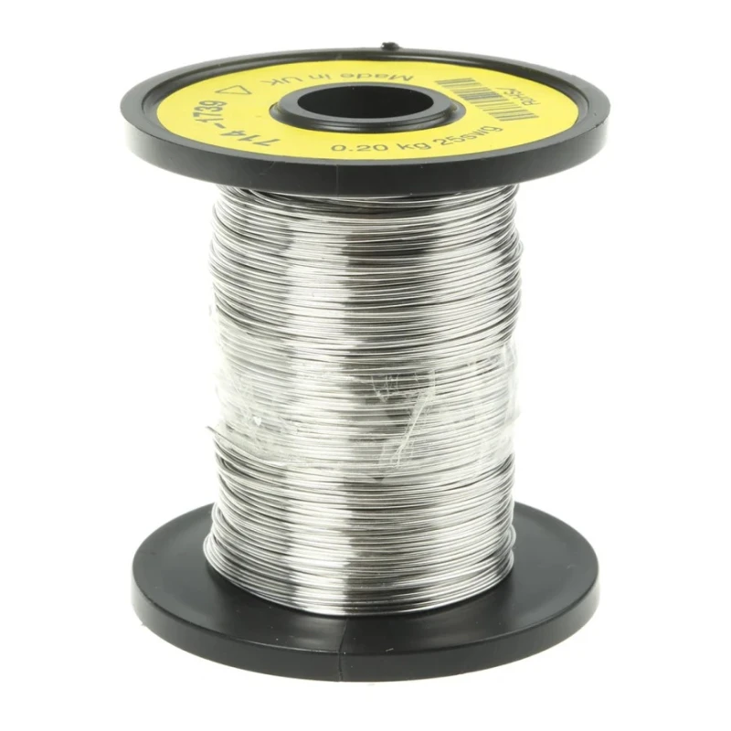 RS PRO Silver mm Hook Up Wire, 118 m, Nickel Chrome Conductor, Maximum Operating Temperature 1150°C 714-1739