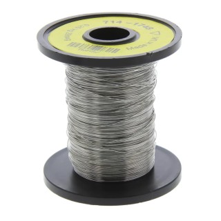 RS PRO Hook Up Wire Nickel Chrome Conductor Silver Jacket 237m Length 0.35mm Diameter 1150°C Operating Temperature 714-1748