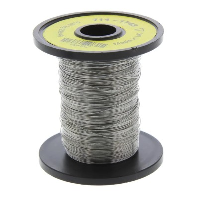 RS PRO Hook Up Wire Nickel Chrome Conductor Silver Jacket 237m Length 0.35mm Diameter 1150°C Operating Temperature 714-1748