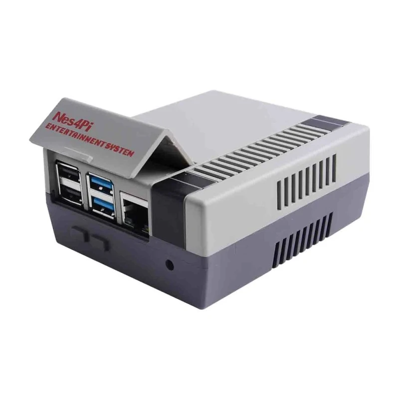 52Pi ABS Raspberry Pi Case for Raspberry Pi 4B, Grey, Retro Style with 3510 Fan, Model ZP-0086