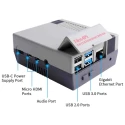 52Pi ABS Raspberry Pi Case for Raspberry Pi 4B, Grey, Retro Style with 3510 Fan, Model ZP-0086