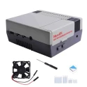 52Pi ABS Raspberry Pi Case for Raspberry Pi 4B, Grey, Retro Style with 3510 Fan, Model ZP-0086