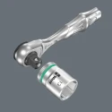 Wera 1/4 in Ratchet with Ergonomic Handle, Steel, 87mm Overall Length, Model 05003793001