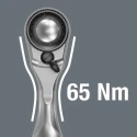 Wera 1/4 in Ratchet with Ergonomic Handle, Steel, 87mm Overall Length, Model 05003793001