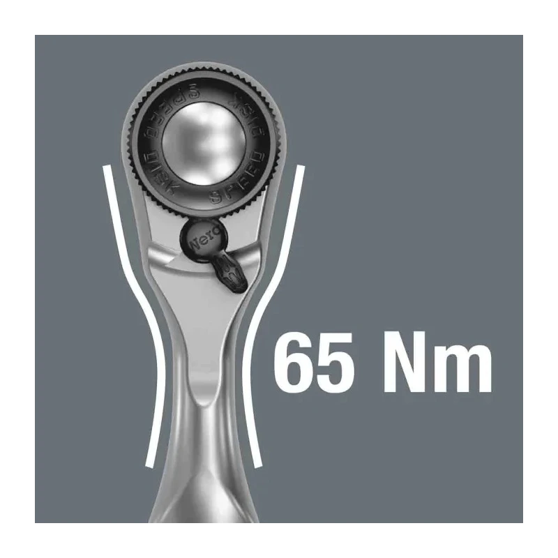 Wera 1/4 in Ratchet with Ergonomic Handle, Steel, 87mm Overall Length, Model 05003793001