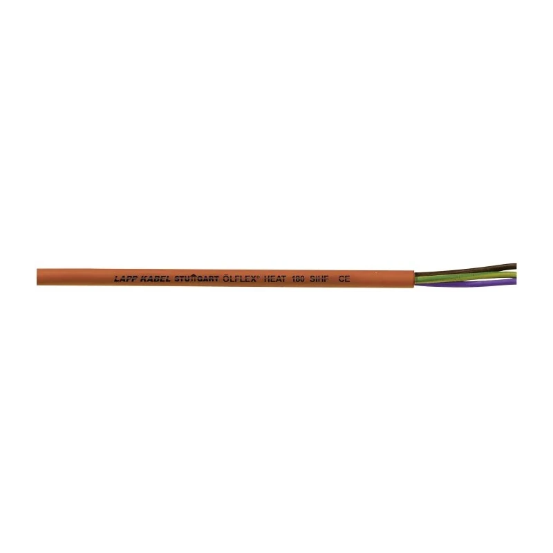 Lapp ÖLFLEX HEAT 180 SiHF Power Cable, 2 Cores 18 AWG, Unscreened, 50 m Length, Brown Red Silicone Rubber Sheath 0046007