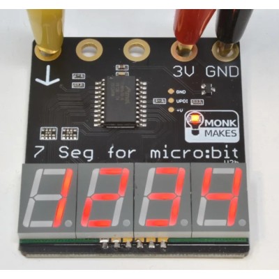 Monk Makes BBC Micro:bit Add-on Four-Digit 7-Segment Display SKU00066