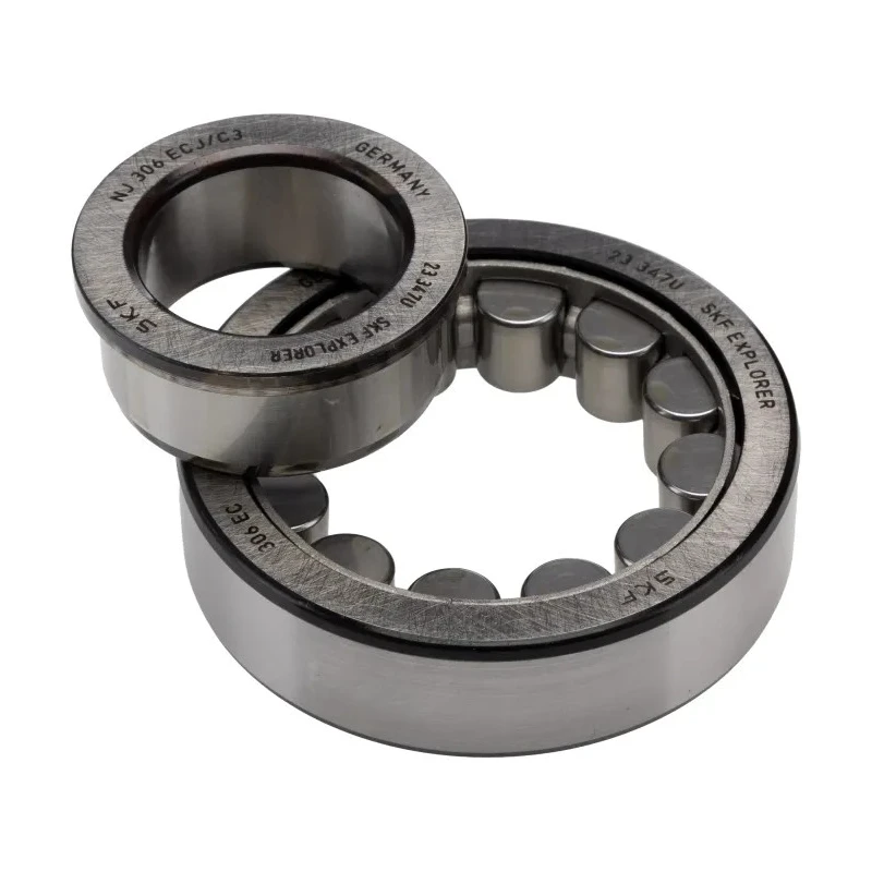 SKF Single Row Cylindrical Roller Bearing 30 mm ID, 72 mm OD, 19 mm Width, C3 Clearance, Steel Rollers and NJ 306 ECJ/C3