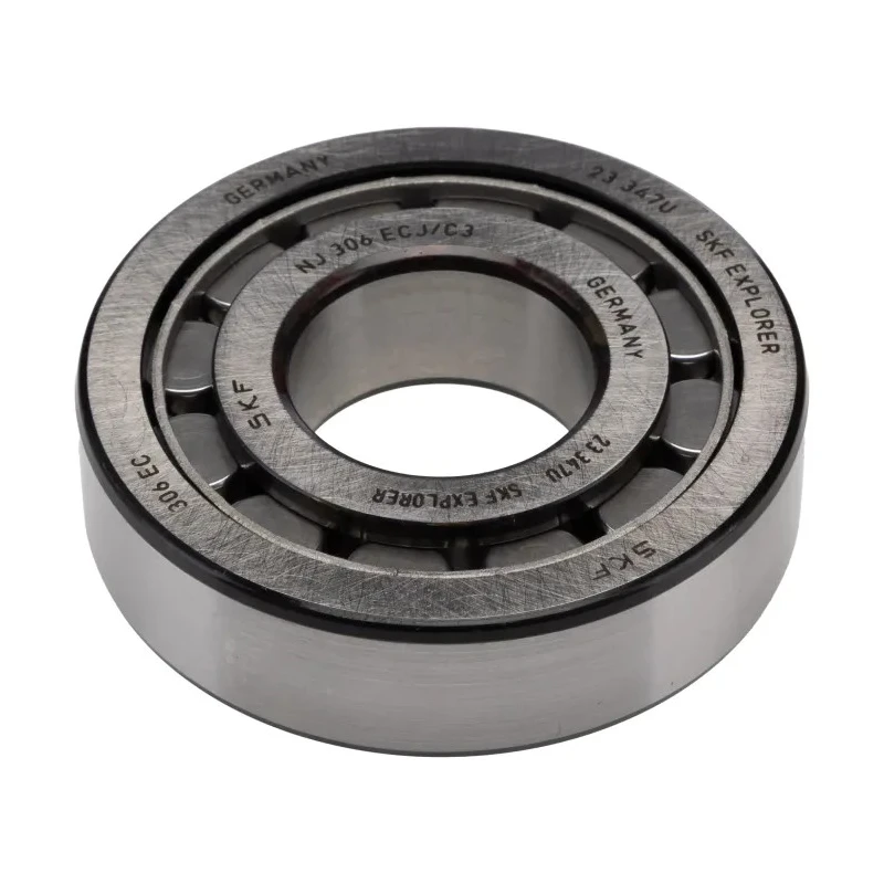 SKF Single Row Cylindrical Roller Bearing 30 mm ID, 72 mm OD, 19 mm Width, C3 Clearance, Steel Rollers and NJ 306 ECJ/C3