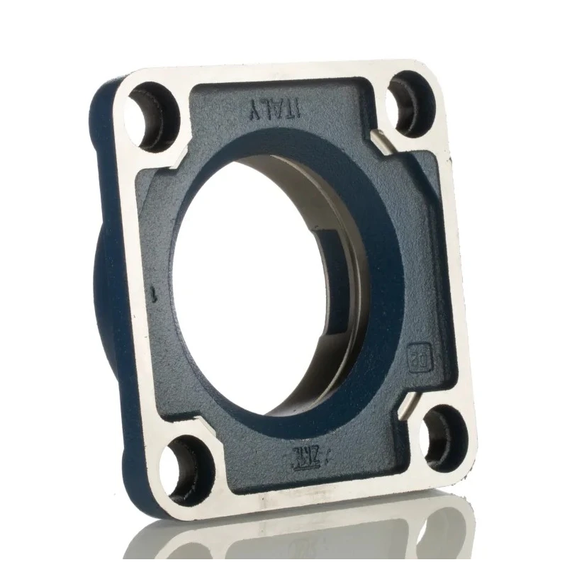 SKF 4 Hole Round Flanged Bearing Unit Cast Iron Housing 90 mm ID FY 510 M