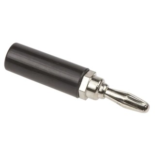 Mueller Electric Black Male Banana Plug, 4 mm Connector, Plug-In Termination, 15A, Nickel Plating BU-00244-0