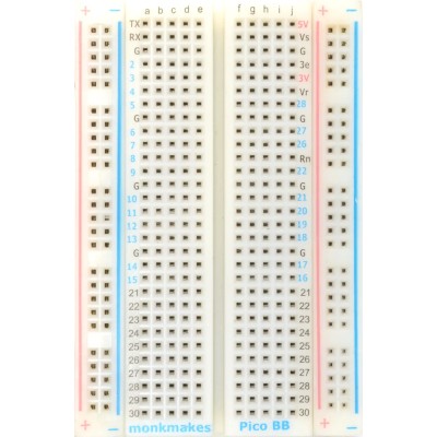 Monk Makes Breadboard for Pico 400 Tie Point Electronic Kit with 2 Power Busses SKU00089