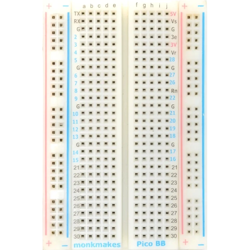 Monk Makes Breadboard for Pico 400 Tie Point Electronic Kit with 2 Power Busses SKU00089