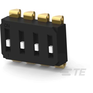 TE Connectivity Raised Rotary Coded DIP Switch Surface Mount EDS04SNRSTR04Q