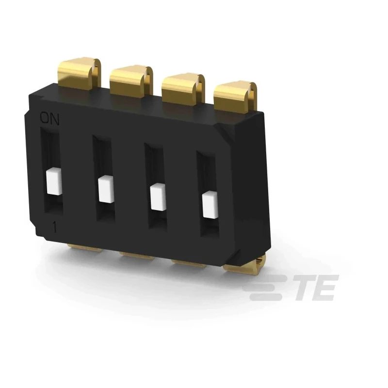 TE Connectivity Raised Rotary Coded DIP Switch Surface Mount EDS04SNRSTR04Q