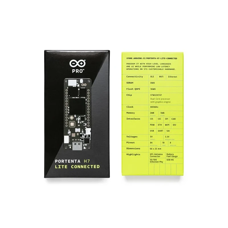 Arduino Portenta H7 Lite Connected Development Board Dual Core STM32H747, V1.0, Wireless Connectivity ABX00046