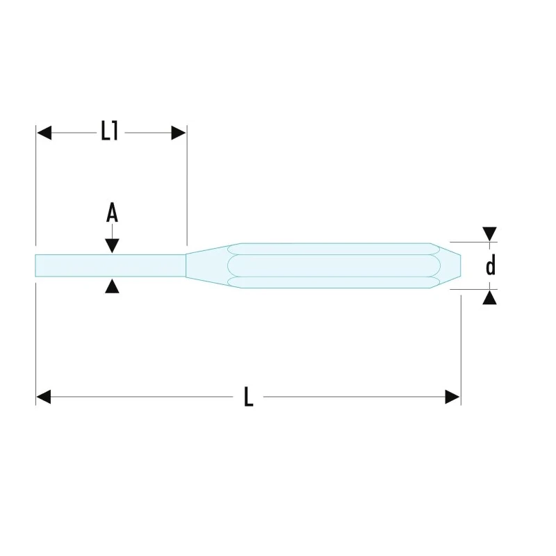 Facom 1-Piece Drift Punch with 8mm Shank, 200mm Overall Length 249.8