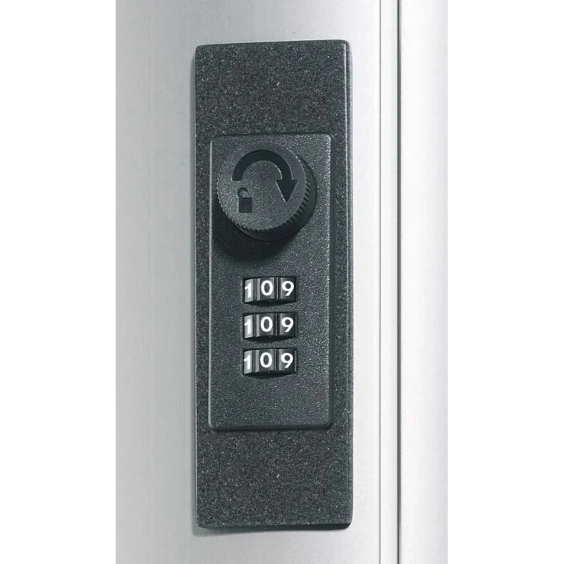 Durable Silver Aluminium Wall-Mount Key Cabinet 280mm Height 118mm Depth 18-Key Capacity 196923