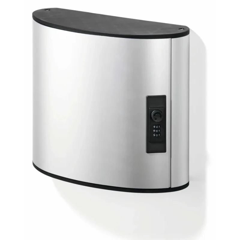 Durable Silver Aluminium Wall-Mount Key Cabinet 280mm Height 118mm Depth 18-Key Capacity 196923